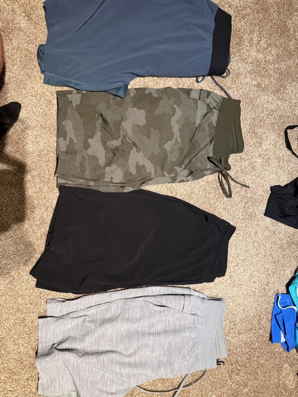 Lululemon Assorted Men’s Athletic Shorts Pack - Camo, Black, Grey, Blue